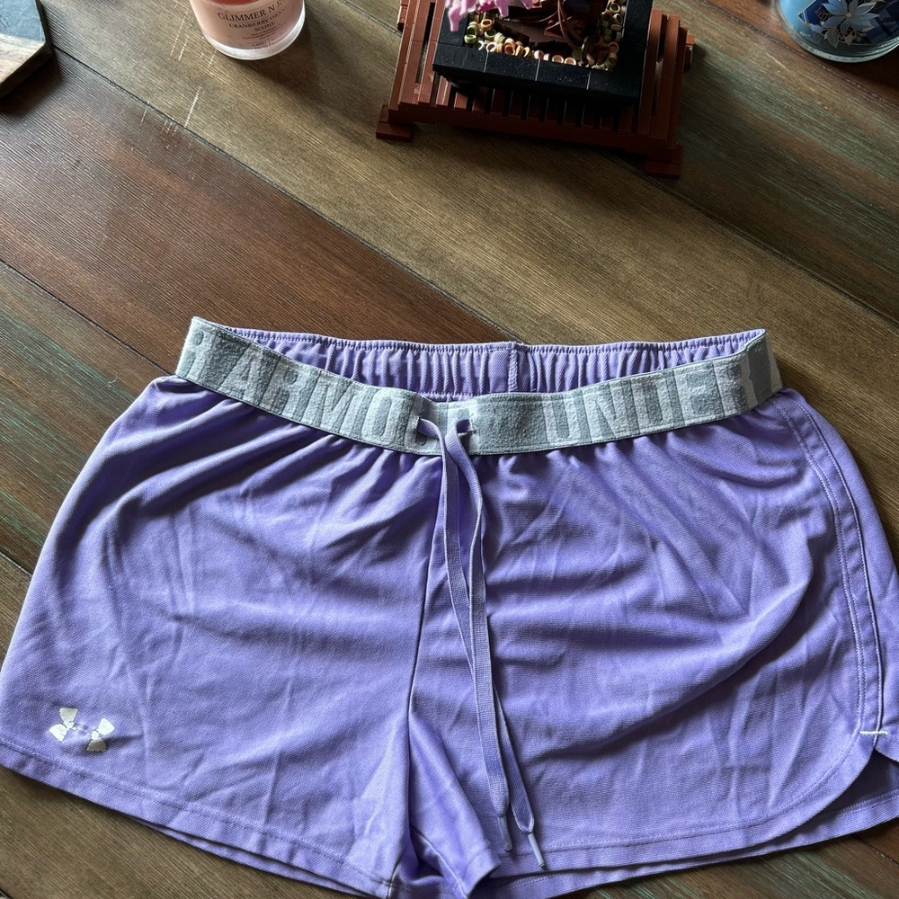 Under Armour Purple and Gray Athletic Shorts Lightweight Moisture-Wicking